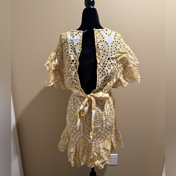 Mink Pink White and Yellow Lace Dress NWT - Picture 4 of 6